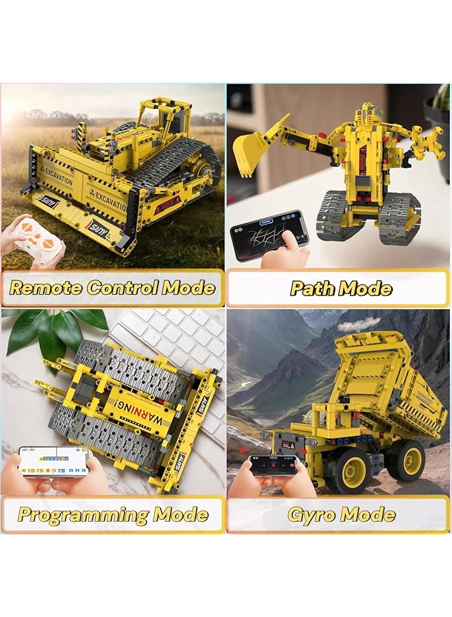 Sumkyle 5 In 1 Robot Building Set Toy Excavator Stem Set Remote And App Controlled Building Blocks Set For Kids Ages 8 12 Robot Toy Gift For Boys And Girls (555 Pcs) - Image 5