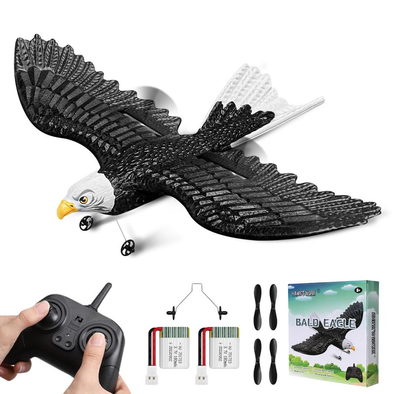 HAWK'S WORK RC Eagle, 2 CH RC Plane Ready to Fly, 2.4GHz Remote Control Airplane, Easy to Fly RC Glider for Kids & Beginners - Image 1