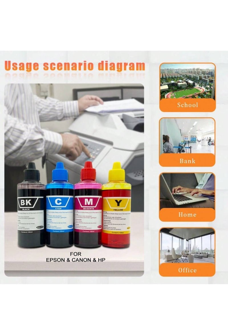 4-color ink set for EPSON/HP/CANON printers 100ml each  - Image 5