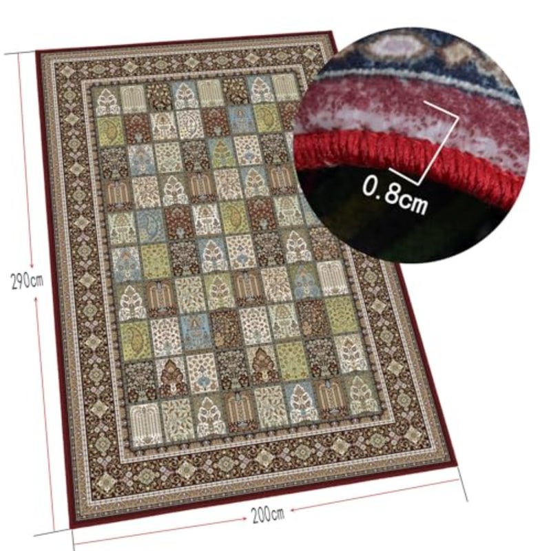 Large Rug 200x290cm, Soft Living room Carpets, Traditional Floral Printed Carpets, Vintage Area Rug, Washable Rugs for Dinning room, Bedroom Anti-Slip Carpets, - Image 2