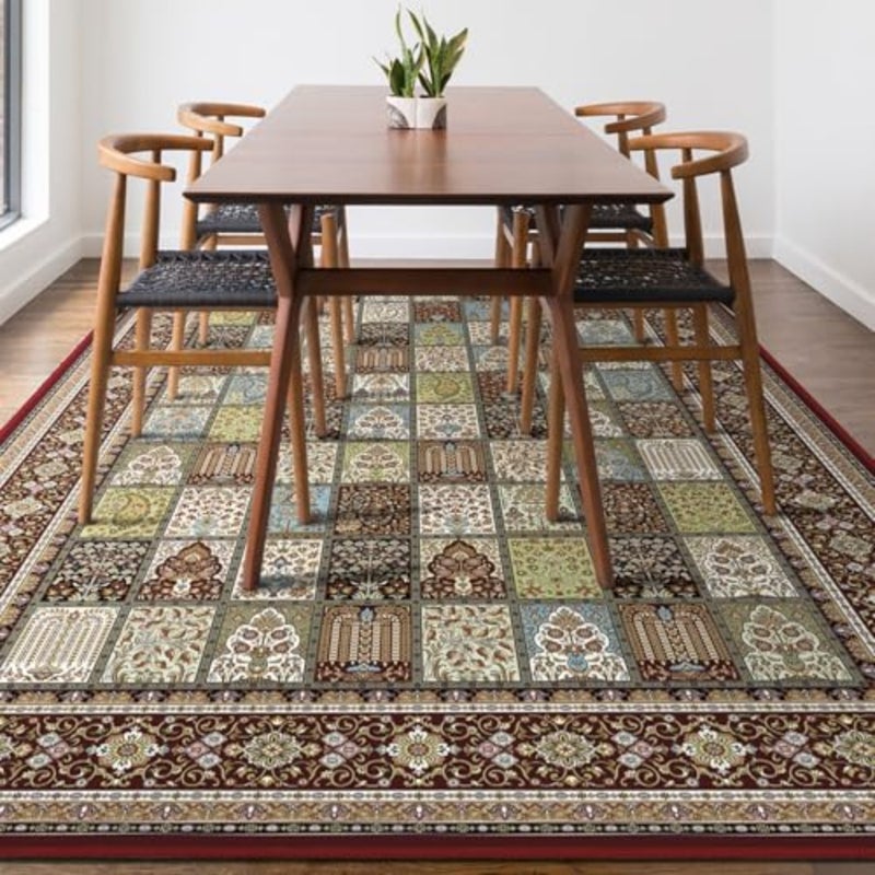 Large Rug 200x290cm, Soft Living room Carpets, Traditional Floral Printed Carpets, Vintage Area Rug, Washable Rugs for Dinning room, Bedroom Anti-Slip Carpets, - Image 5