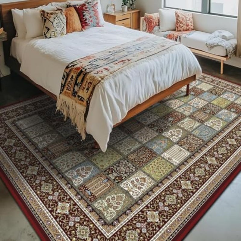 Large Rug 200x290cm, Soft Living room Carpets, Traditional Floral Printed Carpets, Vintage Area Rug, Washable Rugs for Dinning room, Bedroom Anti-Slip Carpets, - Image 3