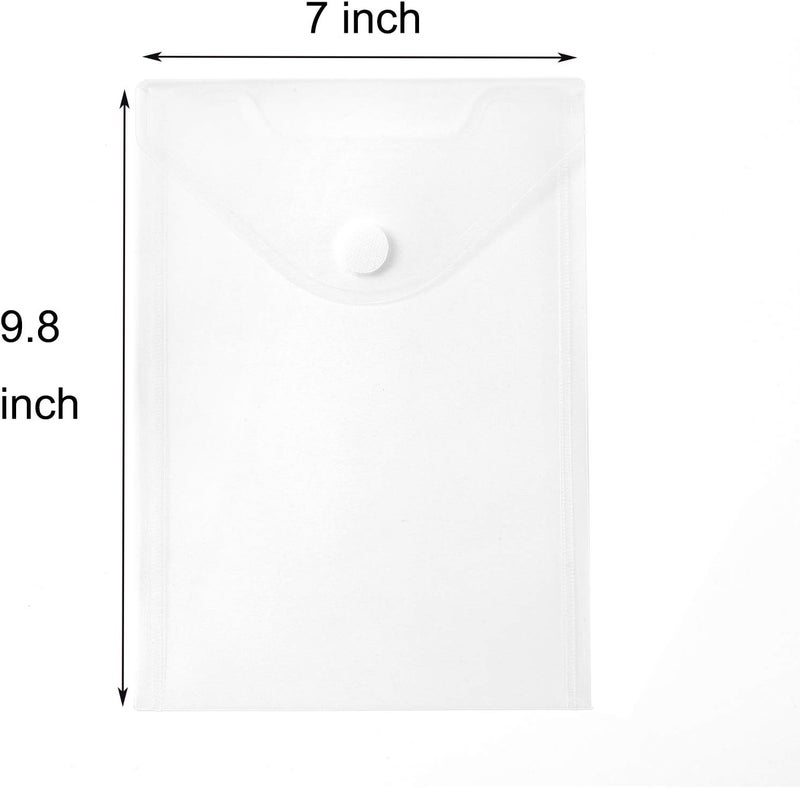 YESSART 7x9 Clear Plastic Envelopes Hook Loop Closure Receipt Stickers Storage Holder 40 Pack - Image 2