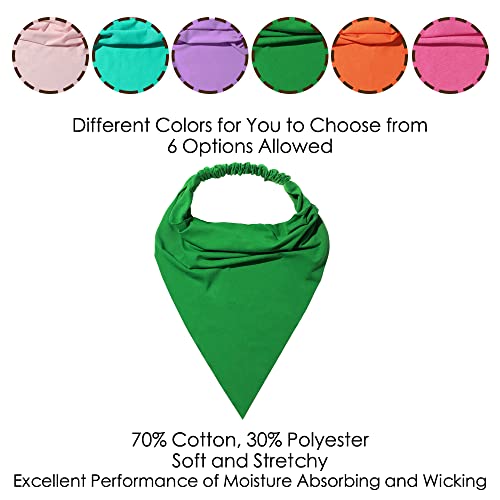 Vercret 6 Pack Hair Scarf Headband for Women - Elastic Hair Kerchief Large Boho Triangle Bandana Head Scarf with Clips Non Slip Solid Color Headbands Hair Scarves for Teen Girls - Image 4