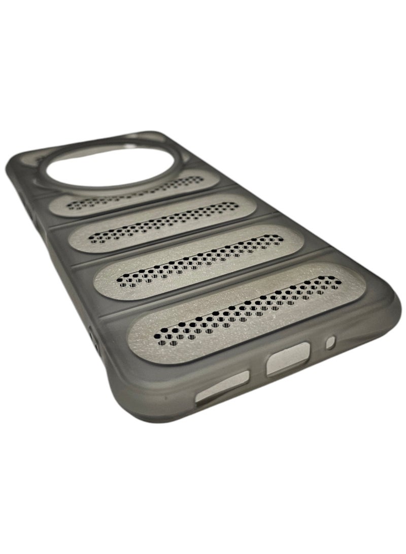 غطاء حماية مخرم طارد للحرارة من السيليكون لهاتف شاومي بوكو C75 - رمادي - Image 3