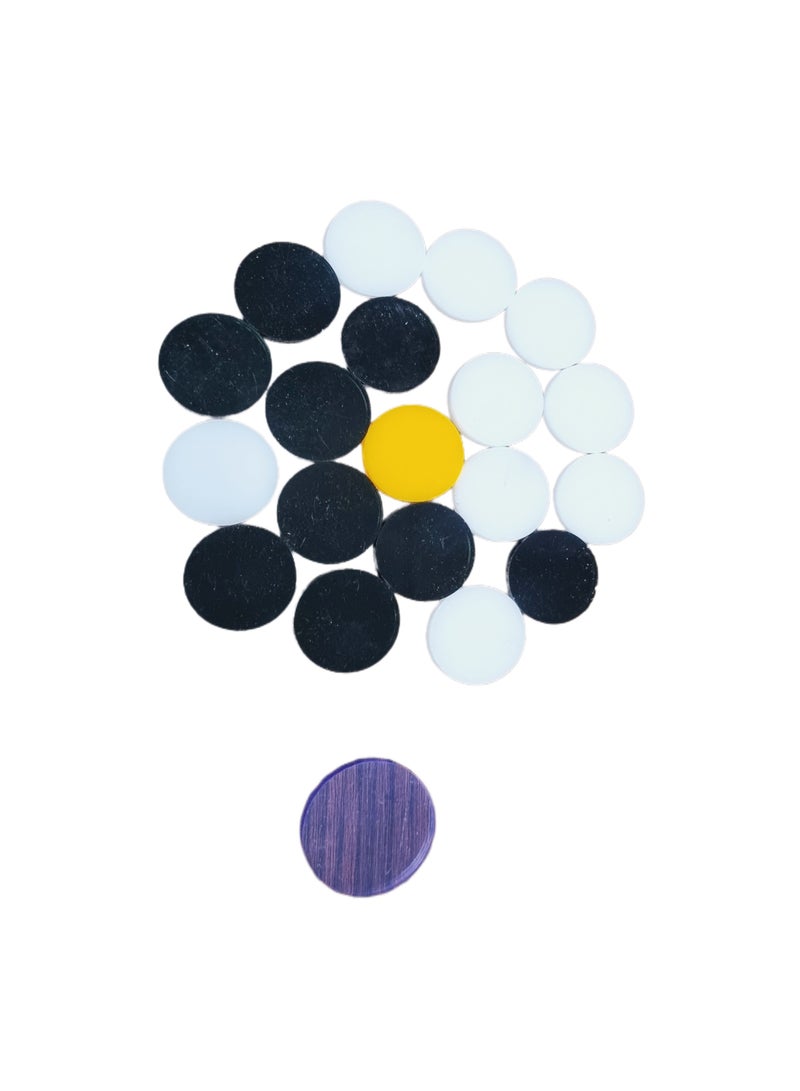 Carrom Board, 24x24x1.5Inches, Black and Brown Surface with Plastic Coins, Plywood Surface, and Hardwood Borders- "Made In India" - Image 5