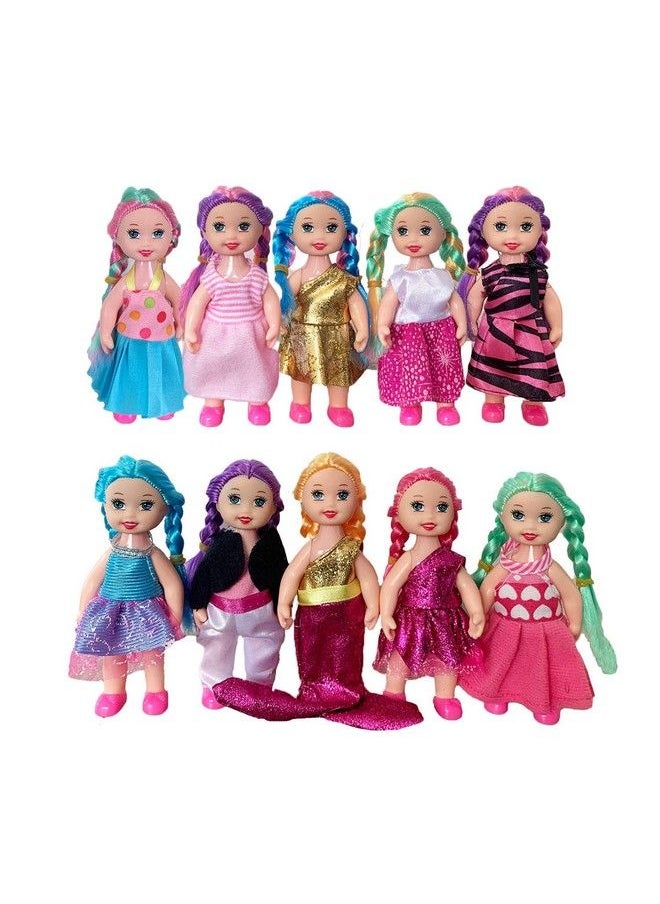 JING SHOW BUSSINESS - 10 Sets Doll Clothes For 4 Inch Mini Doll ，Include 10 Pieces Girl Mini Dolls 10 Sets Handmade Doll Clothes And 10 Pairs Of Doll Shoes - Image 1