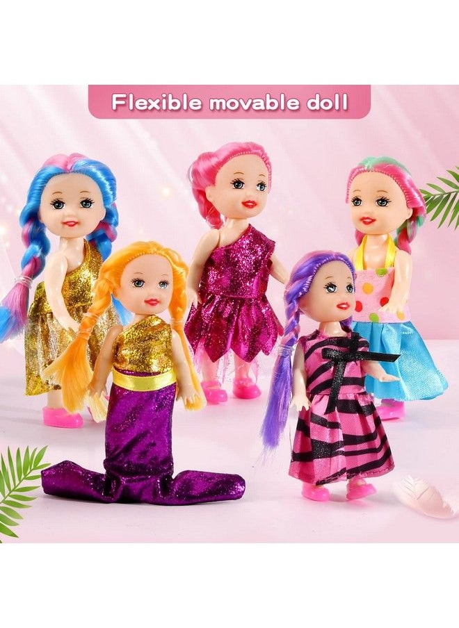 JING SHOW BUSSINESS - 10 Sets Doll Clothes For 4 Inch Mini Doll ，Include 10 Pieces Girl Mini Dolls 10 Sets Handmade Doll Clothes And 10 Pairs Of Doll Shoes - Image 1