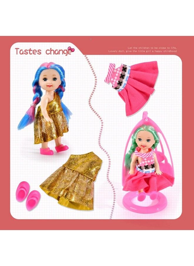 JING SHOW BUSSINESS - 10 Sets Doll Clothes For 4 Inch Mini Doll ，Include 10 Pieces Girl Mini Dolls 10 Sets Handmade Doll Clothes And 10 Pairs Of Doll Shoes - Image 1