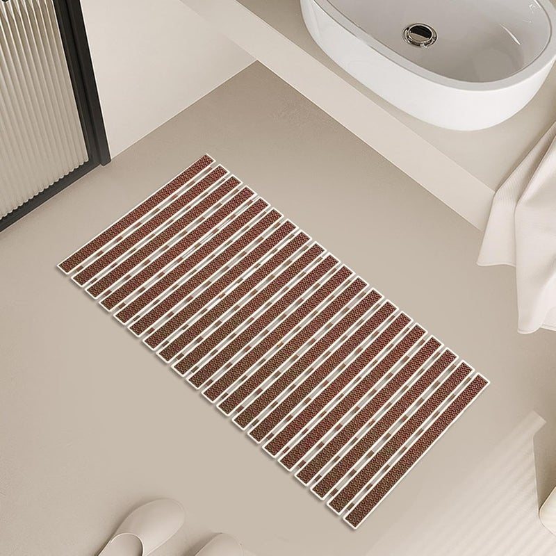 RichAxis PVC Anti Skid Mat For Bathroom Anti Slip Bathroom Mat Shower Area Anti Skid Mats With Suction Cups And Drain Holes For Bathtub Floor Mat (68X38 Cm,Brown) - Image 5