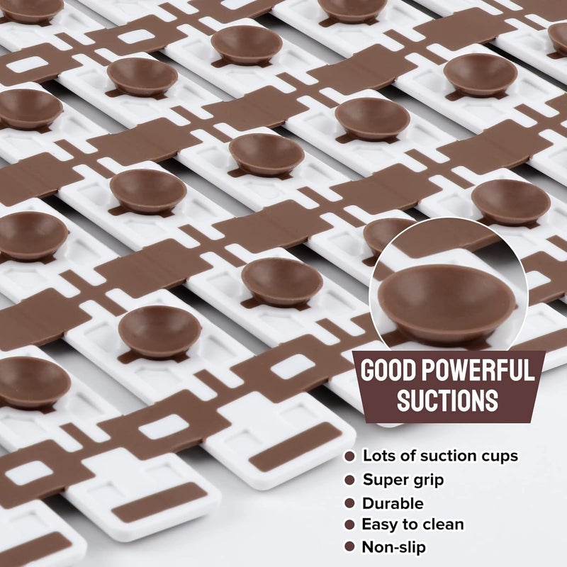 RichAxis PVC Anti Skid Mat For Bathroom Anti Slip Bathroom Mat Shower Area Anti Skid Mats With Suction Cups And Drain Holes For Bathtub Floor Mat (68X38 Cm,Brown) - Image 3