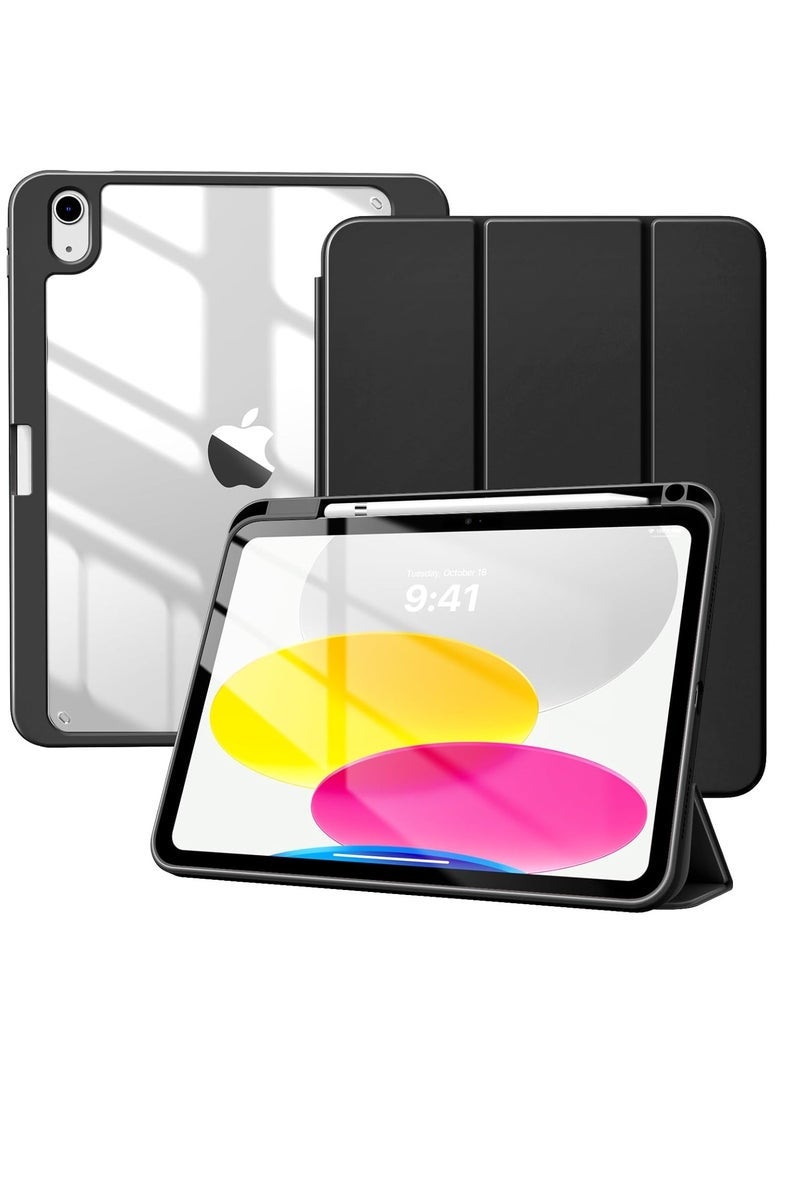 JAJEEK Case for iPad (A16) 11th Generation 11 Inch 2025,iPad 10th Generation Case 10.9 Inch 2022 with Pencil Holder,Slim Protective Cover with Clear Back Shell,Auto Wake/Sleep-Black - Image 1