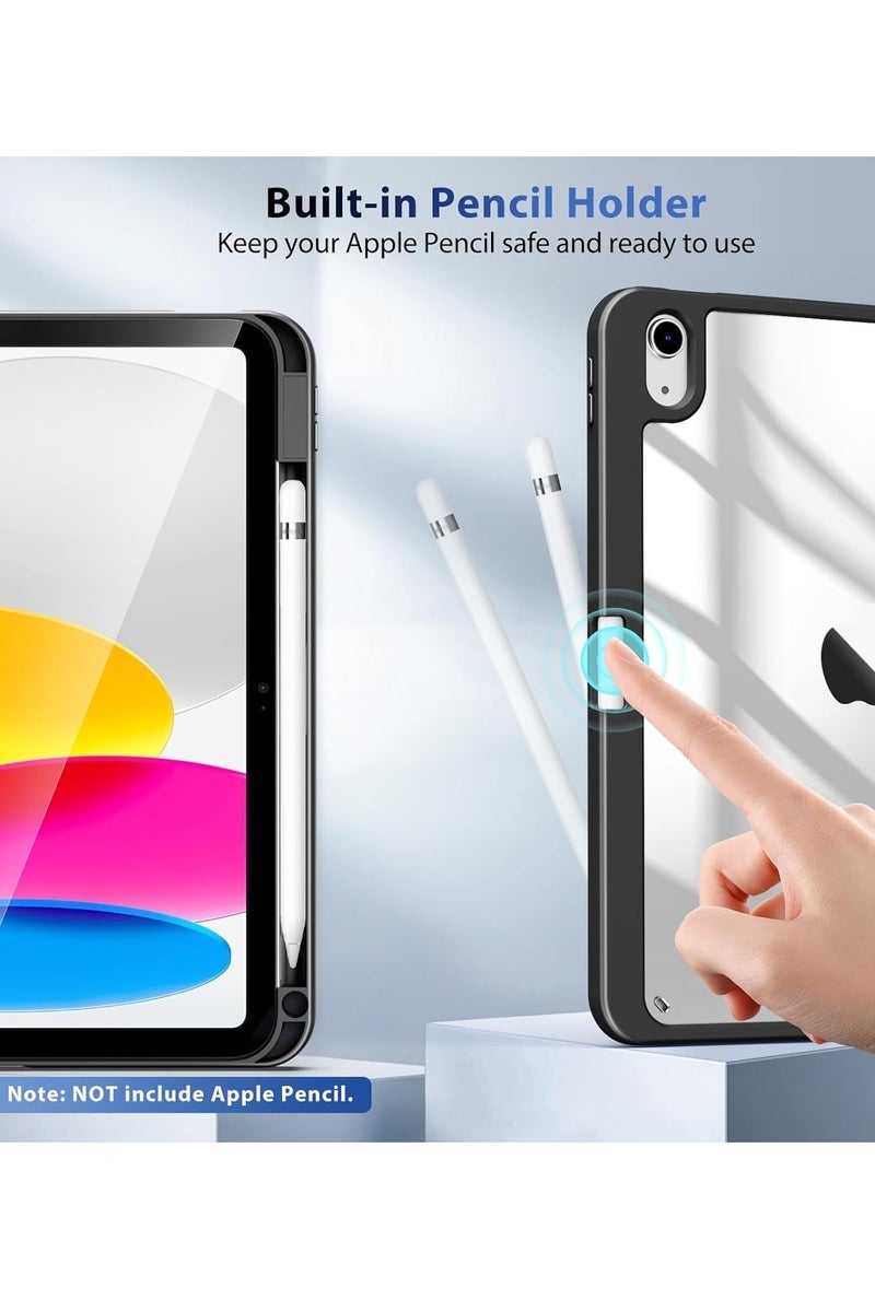 JAJEEK Case for iPad (A16) 11th Generation 11 Inch 2025,iPad 10th Generation Case 10.9 Inch 2022 with Pencil Holder,Slim Protective Cover with Clear Back Shell,Auto Wake/Sleep-Black - Image 5