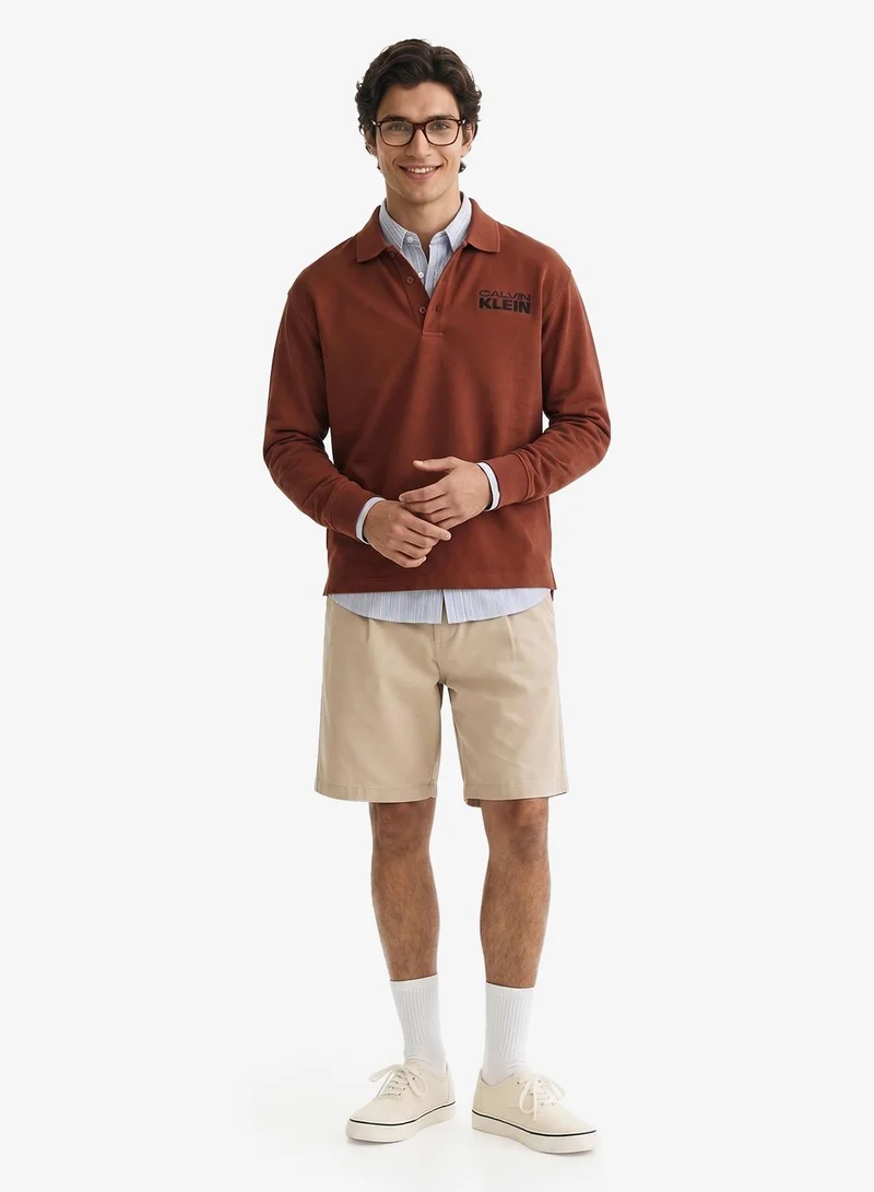 Calvin Klein Jeans  Heavy Jersey Long Sleeve Polo Shirt for Men | Best Price UAE