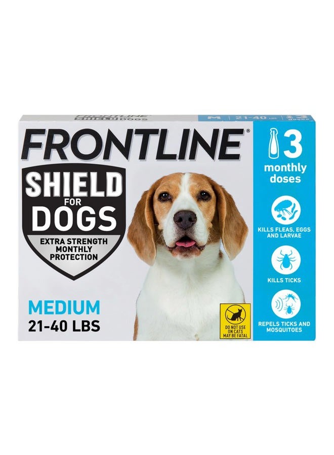 Frontline Shield Flea & Tick Treatment for Medium Dogs 21-40 lbs. Count of 3 - Image 1