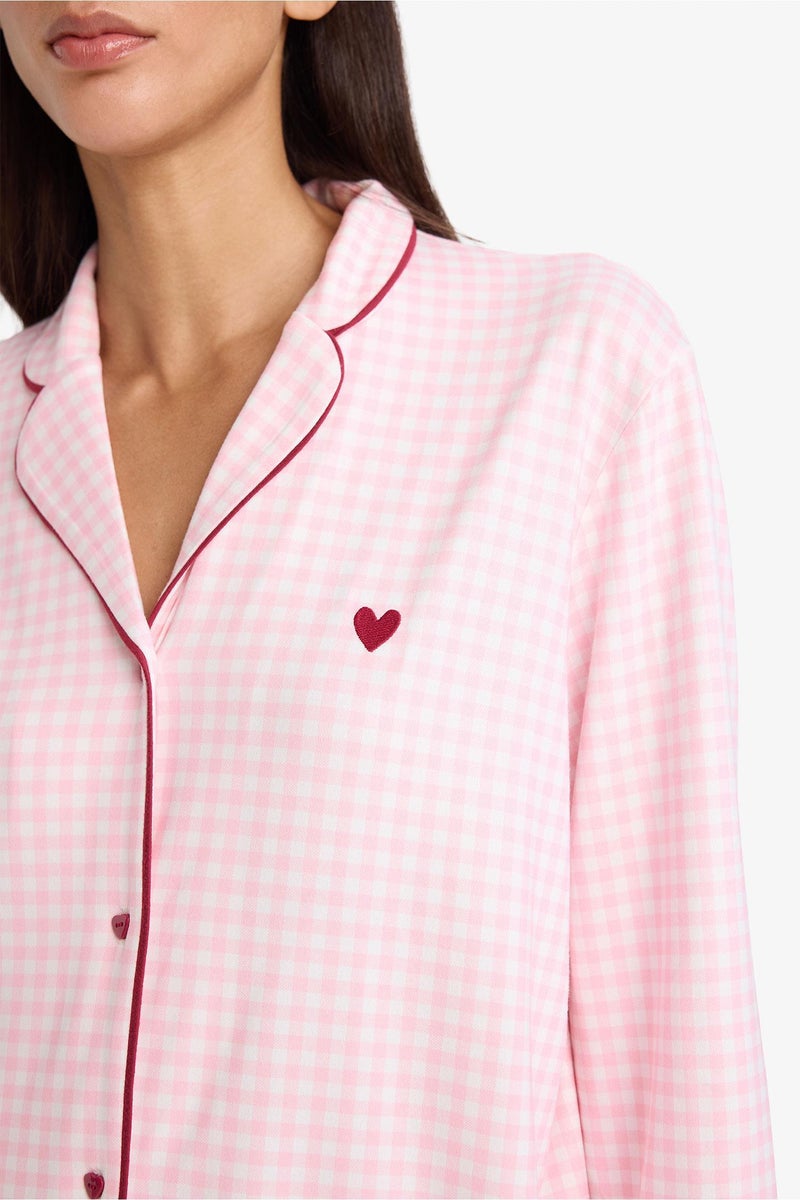 ديفاكتو طقم بيجاما قصة عادية كم طويل - قطعتين - Image 4