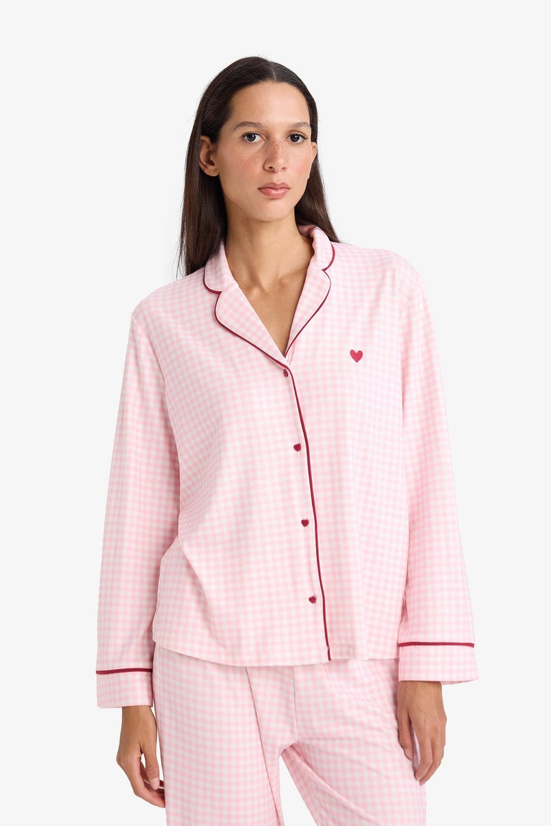 ديفاكتو طقم بيجاما قصة عادية كم طويل - قطعتين - Image 3