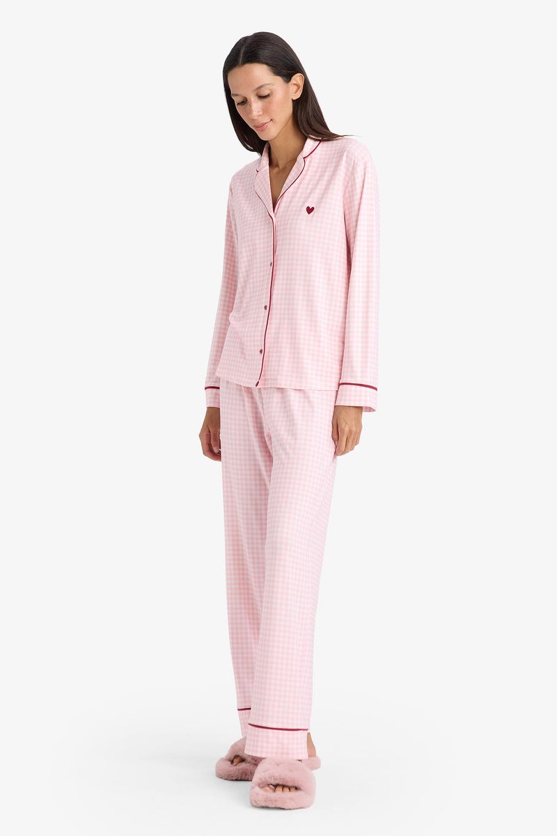 ديفاكتو طقم بيجاما قصة عادية كم طويل - قطعتين - Image 2