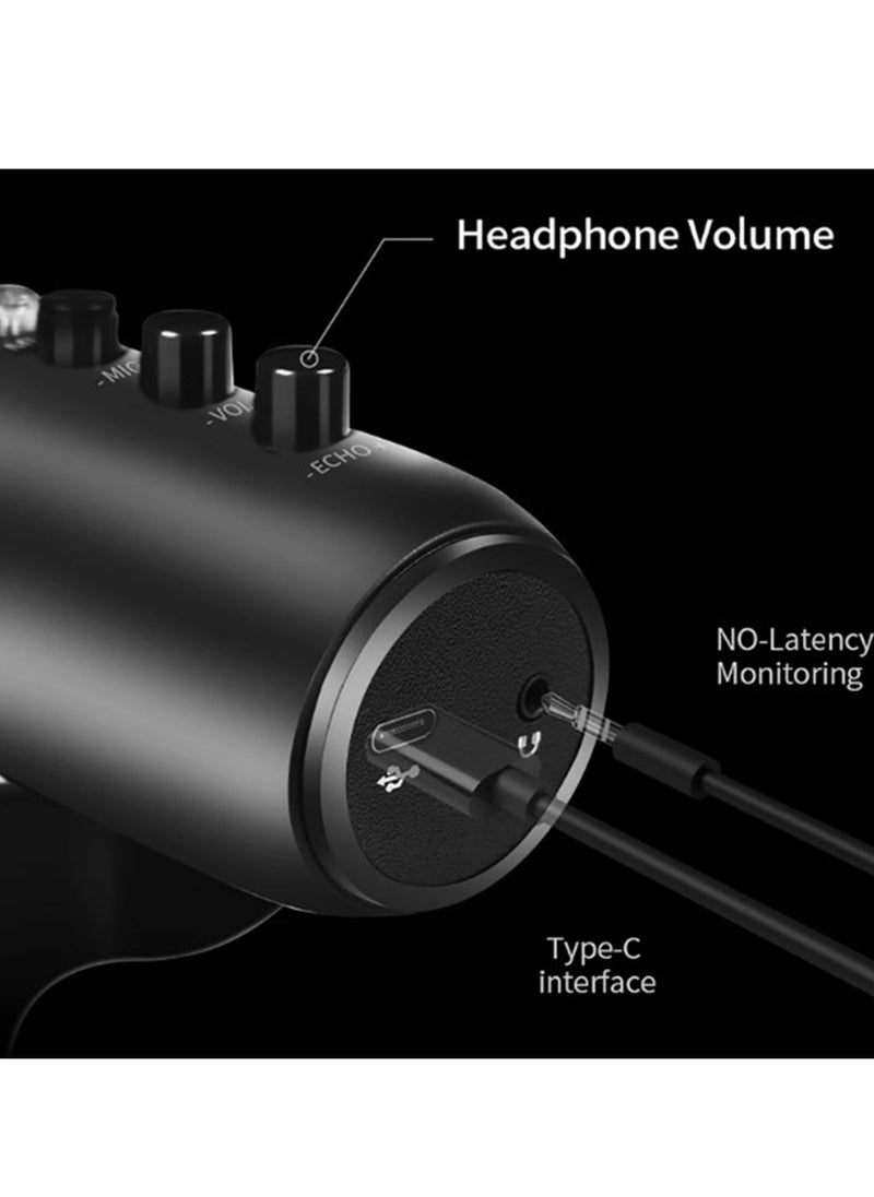 Generic - USB Microphone Professional Condenser Mic For PC Computer Laptop Recording Studio Singing Game Streaming Mikrofon Live Broadcast - Image 1