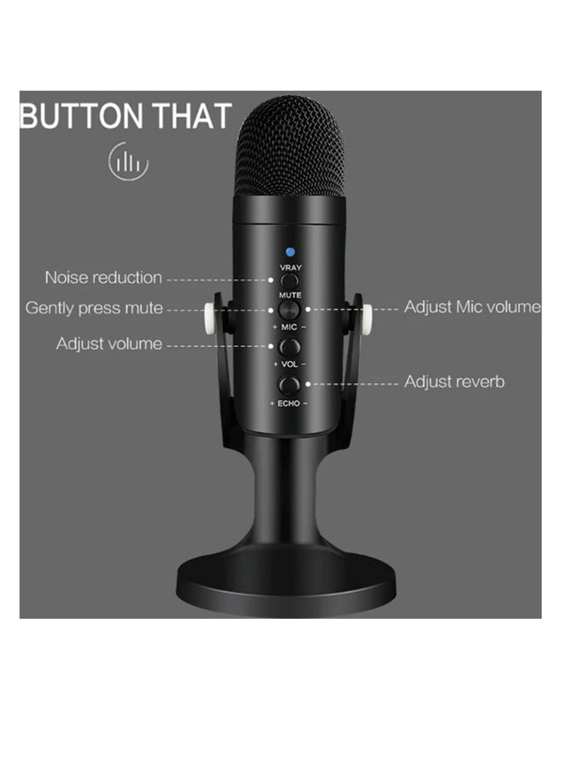 Generic - USB Microphone Professional Condenser Mic For PC Computer Laptop Recording Studio Singing Game Streaming Mikrofon Live Broadcast - Image 1