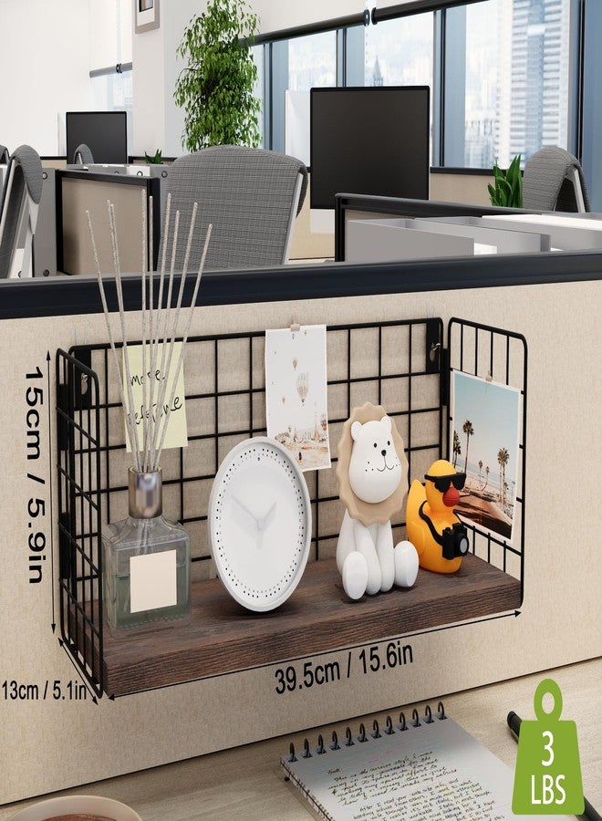 SoaShower Floating Cubicle Shelf with Hooks, Paulownia Wood Desktop Organizer for Office Cubicle Decor, Desk Shelf for Top of Desk & Cute Cubicle Accessories for Work - Image 3