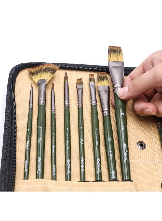Mont Marte Mont Marte Signature Brush Set with Wallet, 17 Piece, Suitable for Oil, Acrylic, Watercolor and Gouache Paint, Easel Wallet Included  - Image 3
