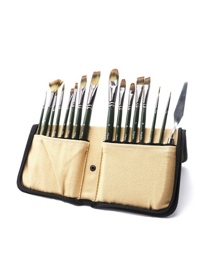 Mont Marte Mont Marte Signature Brush Set with Wallet, 17 Piece, Suitable for Oil, Acrylic, Watercolor and Gouache Paint, Easel Wallet Included  - Image 5