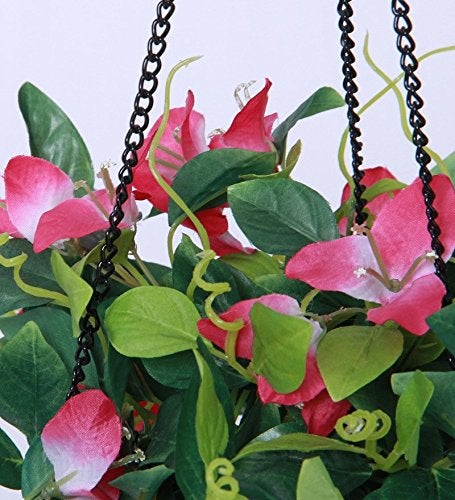 Fourwalls Decorative Polyester Artificial Bougainvillea Plant with Hanging Basket 40 cm Purple HANGING 23 CM BOUGAINVILLEA 1580PPL - Image 5