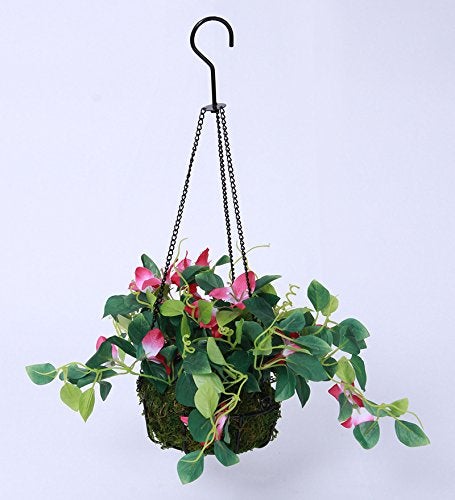 Fourwalls Decorative Polyester Artificial Bougainvillea Plant with Hanging Basket 40 cm Purple HANGING 23 CM BOUGAINVILLEA 1580PPL - Image 3
