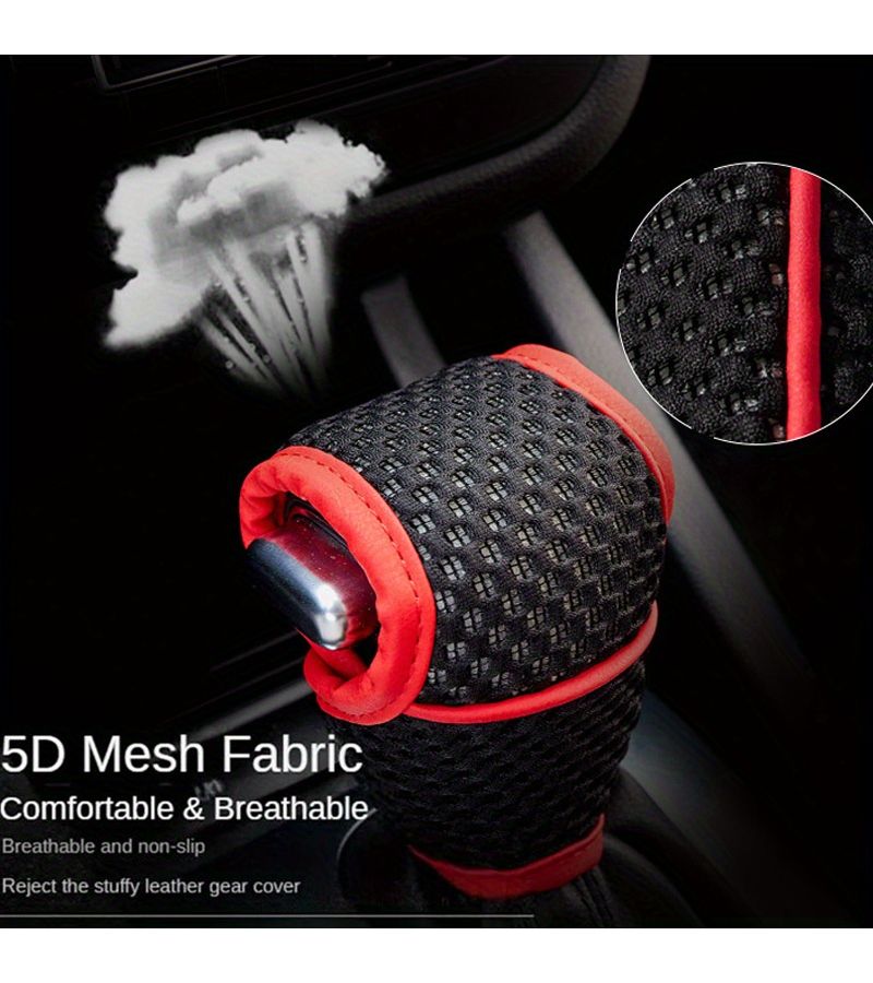 Universal Side Button Car Gear Knob Cover Red Shift Handle Interior Accessories - Image 4