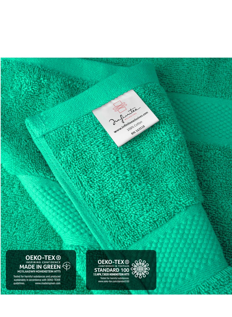 إنفينيتي اكسكلوسيفز Premium Green Bath Sheets – Pack of 2, 90cm x 180cm Large Bath Sheet Towel - 100% Cotton Ultra Soft and Absorbent Oversized Towels for Bathroom, Hotel & Spa Quality Towel by Infinitee Xclusives  - Image 5