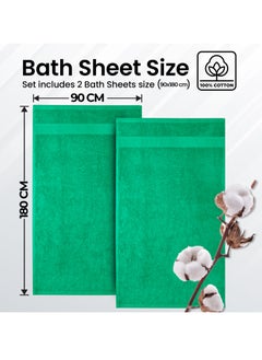 Premium Green Bath Sheets – Pack of 2, 90cm x 180cm Large Bath Sheet Towel - 100% Cotton Ultra Soft and Absorbent Oversized Towels for Bathroom, Hotel & Spa Quality Towel by Infinitee Xclusives - pzsku/Z0B48C91D215CE245430FZ/45/_/1706995943/007a8f23-784e-4f19-ad0d-21c63b37cd4e