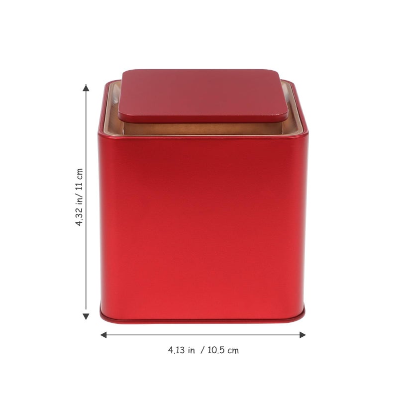 Vintage Red Airtight Tea Storage Jar Sealed Canister For Coffee Beans Loose Leaf - Image 3
