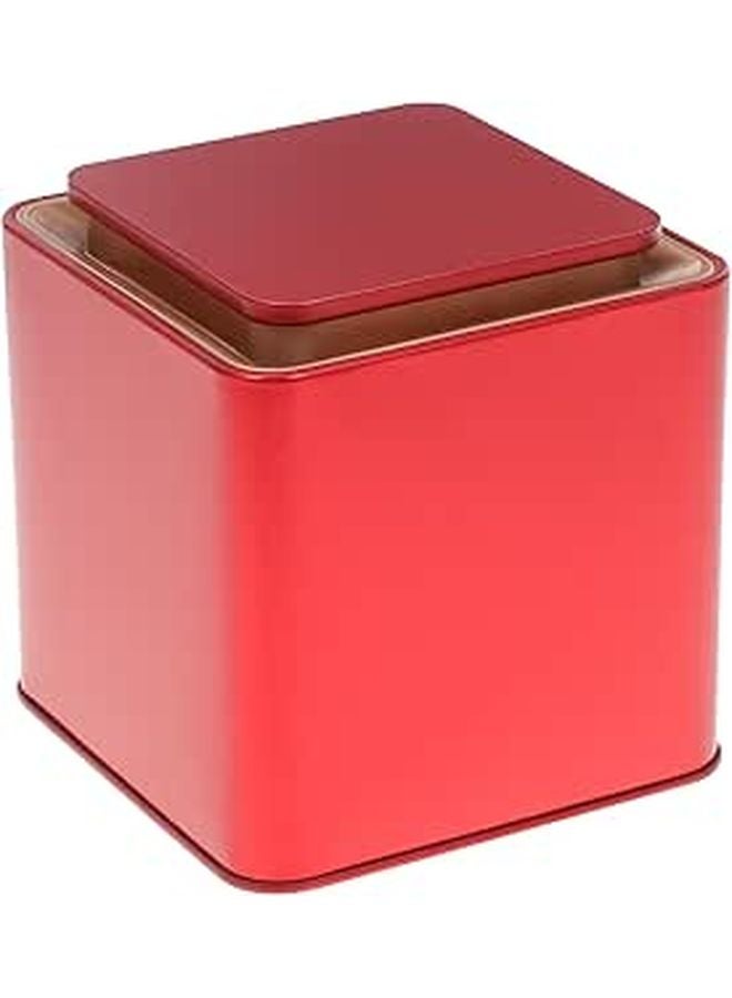 Vintage Red Airtight Tea Storage Jar Sealed Canister For Coffee Beans Loose Leaf - Image 1