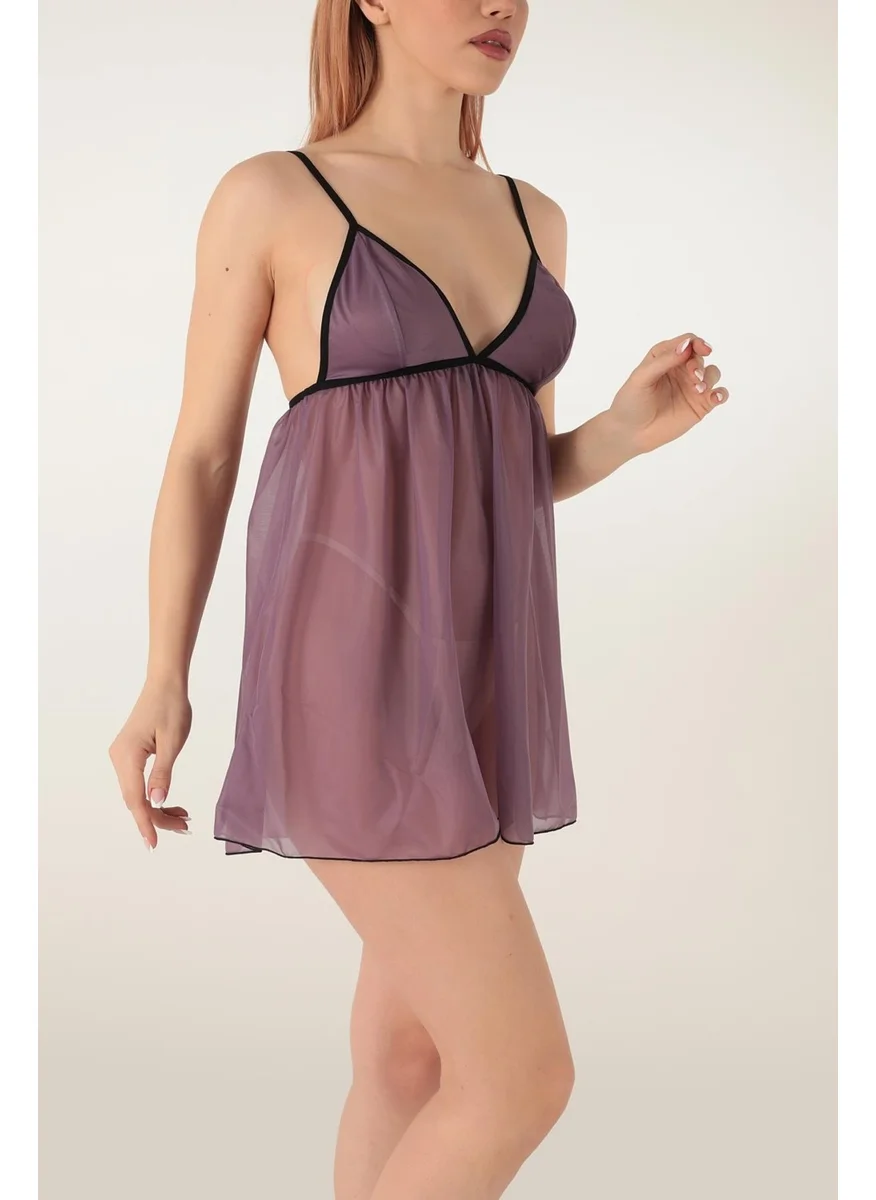 Miorre Fixed Strap Transparent Mini Nightgown