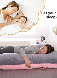 مولودي وسادة حمل على شكل حرف U وسادة دعم الأمومة لكامل الجسم (62 بوصة × 28 بوصة)  - Image 4