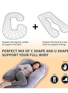 مولودي وسادة حمل على شكل حرف U وسادة دعم الأمومة لكامل الجسم (62 بوصة × 28 بوصة)  - Image 5