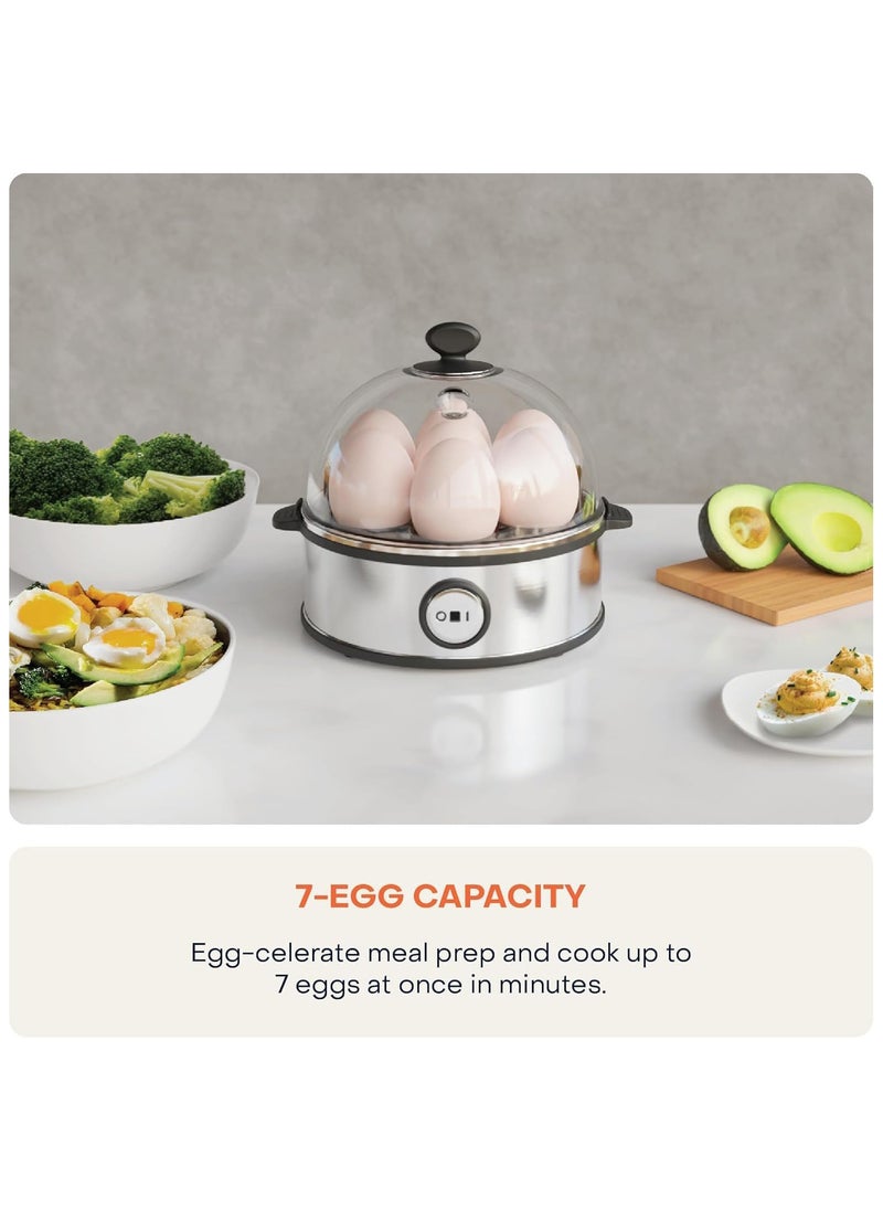 Generic Rapid Egg Cooker – 7 Egg Capacity Electric Egg Boiler for Hard, Medium, Soft Boiled Eggs, Poached, Scrambled, or Omelettes – Auto Shut-Off, BPA-Free, Easy One-Touch Operation – Silver  - Image 2