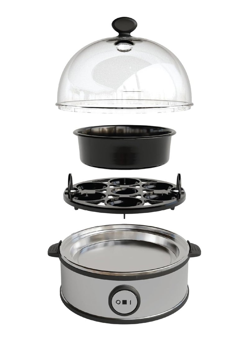 Generic Rapid Egg Cooker – 7 Egg Capacity Electric Egg Boiler for Hard, Medium, Soft Boiled Eggs, Poached, Scrambled, or Omelettes – Auto Shut-Off, BPA-Free, Easy One-Touch Operation – Silver  - Image 5