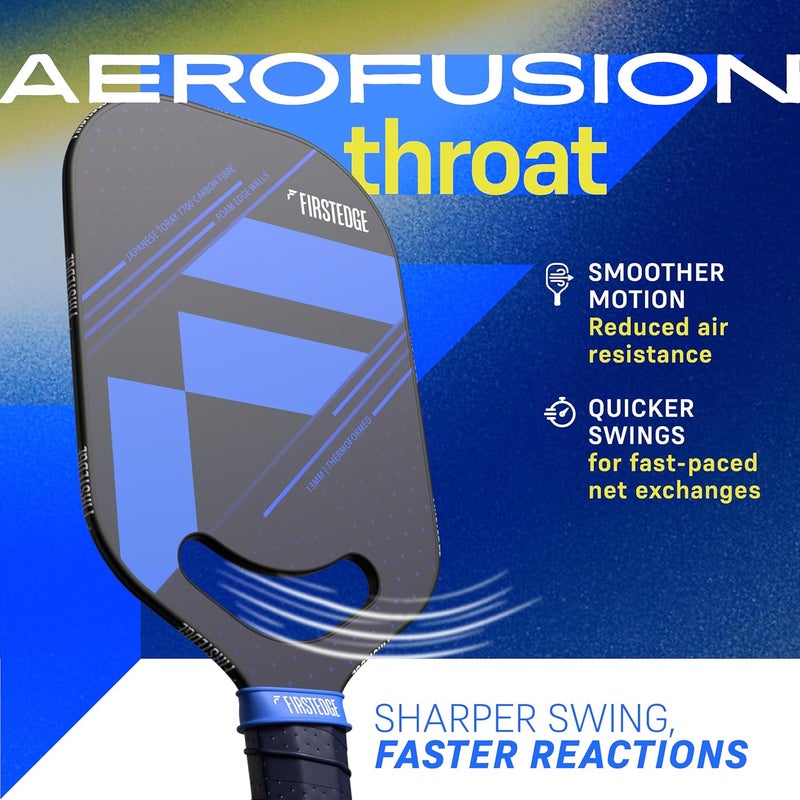 FIRSTEDGE AeroFusion Japanese Toray T700 Carbon Fibre Edgeless Pickleball Racket | Thermoformed | Pickleball Paddle Cover Included - Image 2