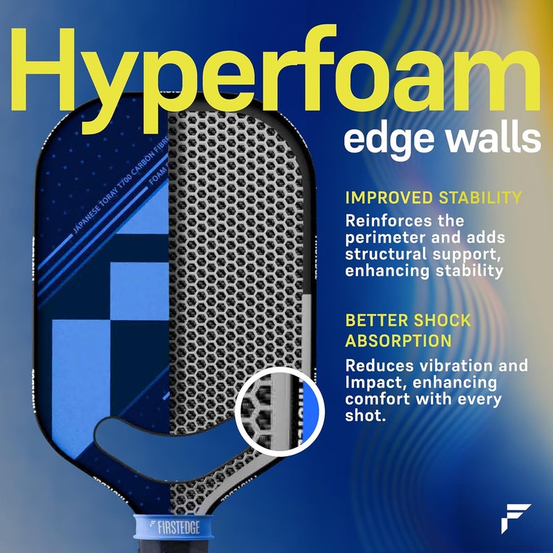 FIRSTEDGE AeroFusion Japanese Toray T700 Carbon Fibre Edgeless Pickleball Racket | Thermoformed | Pickleball Paddle Cover Included - Image 4