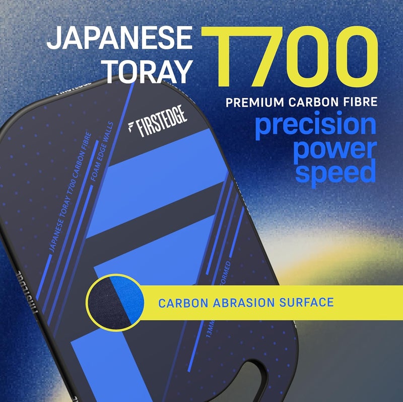 FIRSTEDGE AeroFusion Japanese Toray T700 Carbon Fibre Edgeless Pickleball Racket | Thermoformed | Pickleball Paddle Cover Included - Image 3