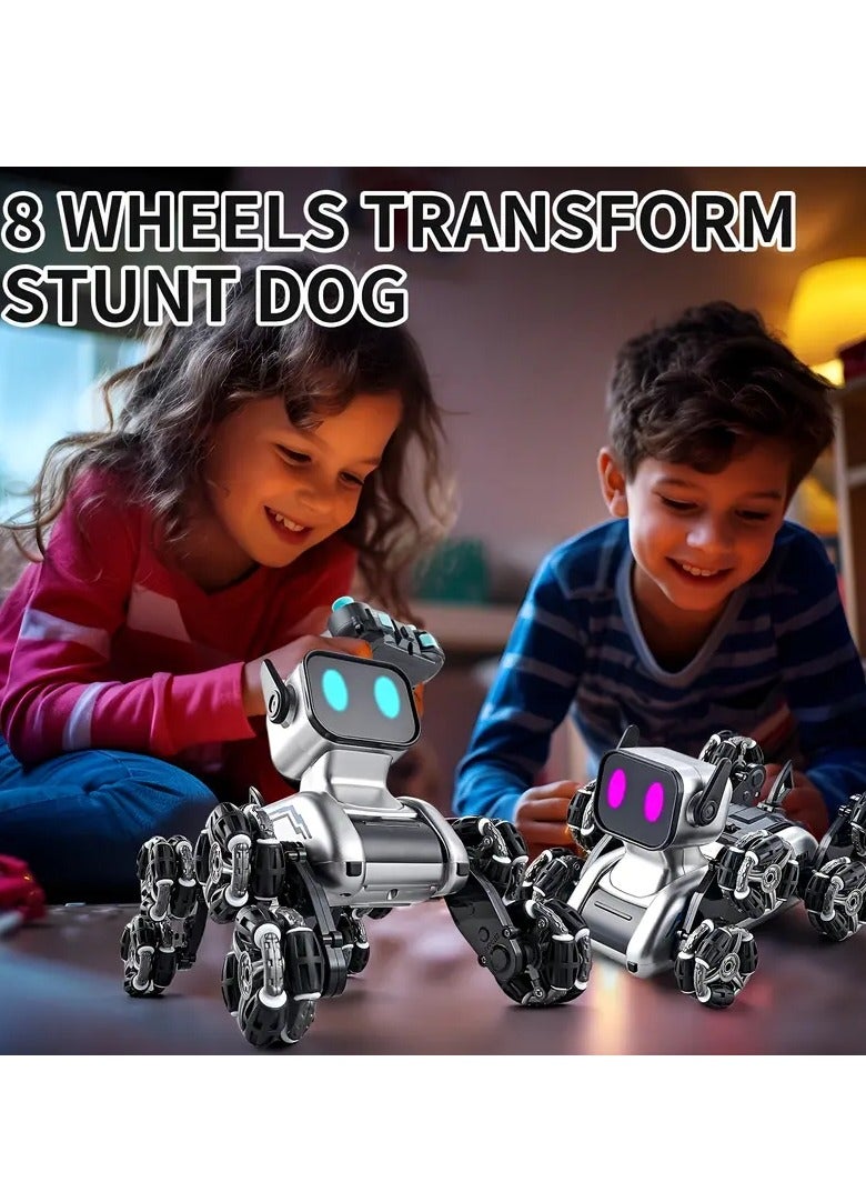 2025 New Drift Car Robot Dog - 8WD All Terrain Stunt Car, Beach Car, Off-Road Vehicle, Remote Control Toy Car with Music, Remote Control, 2 Batteries, Toy, Perfect Birthday Gift for Kids, Boys, Girls and Remote Control Car 25*16*17cm - Image 4