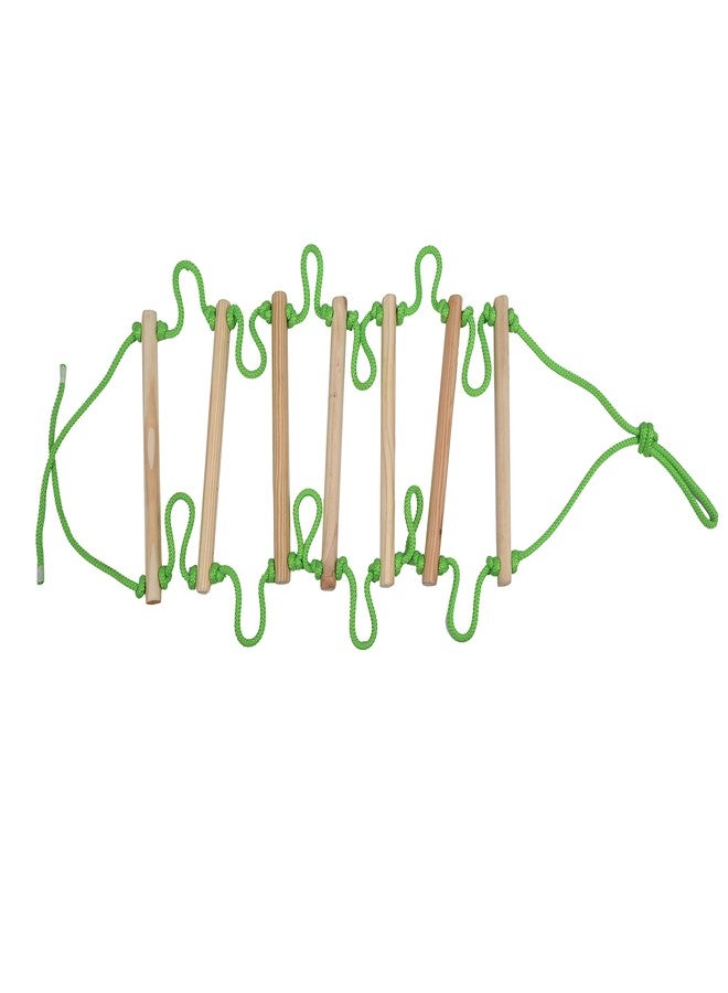 BOFFLE سلم حبل بوفل | درج تسلق للأطفال | ميزان خشبي للأطفال للنشاط البدني | ألعاب داخلية وخارجية للأطفال من 3 إلى 10 سنوات (أخضر) - Image 2