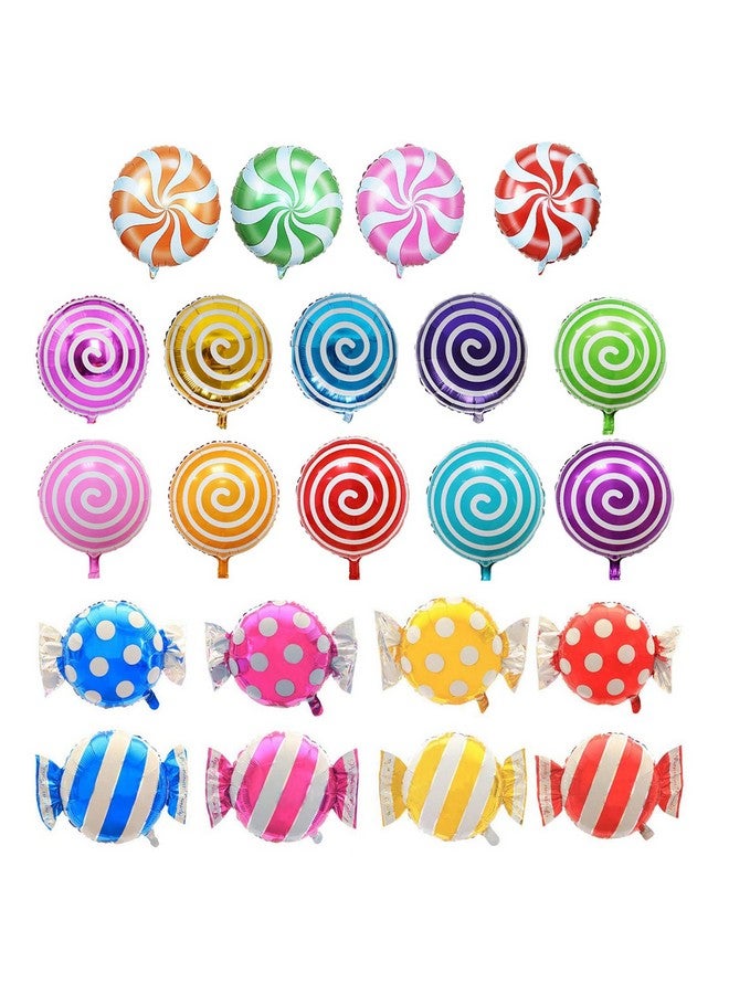 Oiuros 42 pcs 18" Sweet Candy Balloons, Round Lollipop Balloon, Birthday Wedding Party Balloons, Party Supplies - Image 1