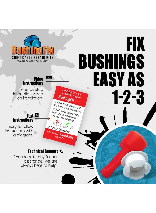 BushingFix.com BushingFix TB1Kit - Automatic Transmission Shift Cable Bushing Repair Kit, Replacement Shifter Cable Bushing, Quality Transmission Repair Kit, Compatible with Chevrolet, Jeep, Ford and Other Brands  - Image 1