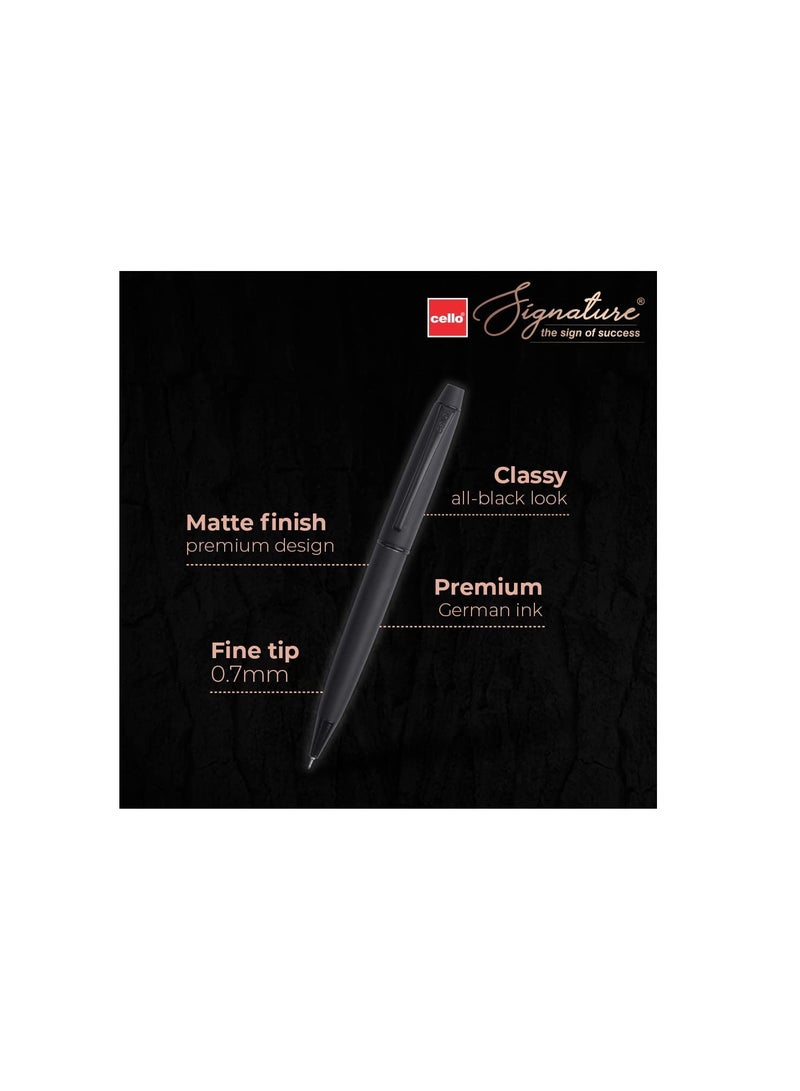 Cello Cello Signature Carbon Ball Pen Blue Pack of 1 - Image 2