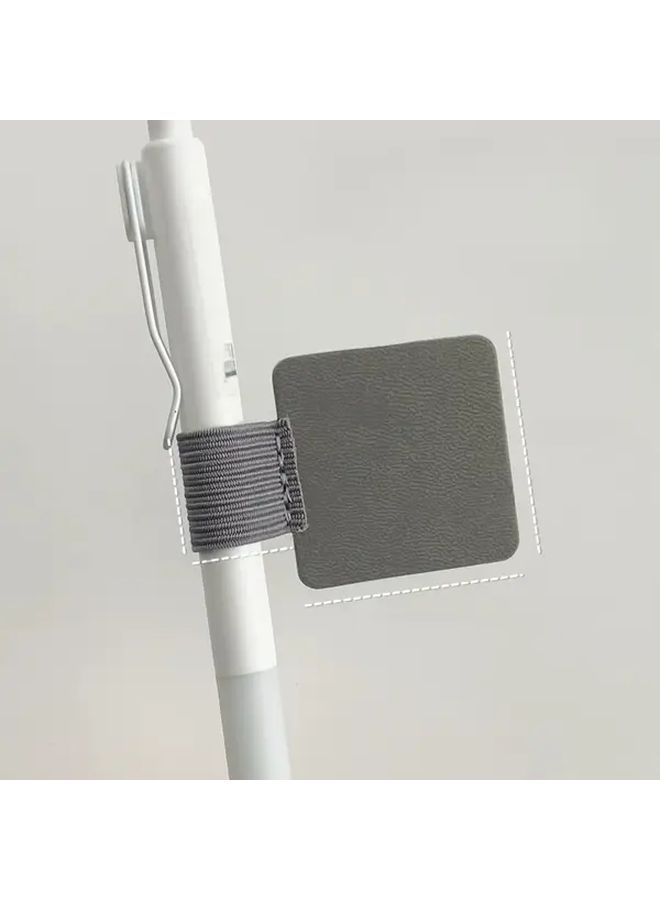 Coffee Brown Self Adhesive Elastic Pen Holder for Books Touch Screens Office - Image 4
