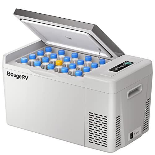 BougeRV 12 Volt Refrigerator 12V Car Fridge 23 Quart Portable Freezer Compressor Cooler 12/24V DC 110~240 Volt AC for Truck Van RV Camper SUV Travel Camping Road Trips Tailgating -8℉~50℉ - Image 1