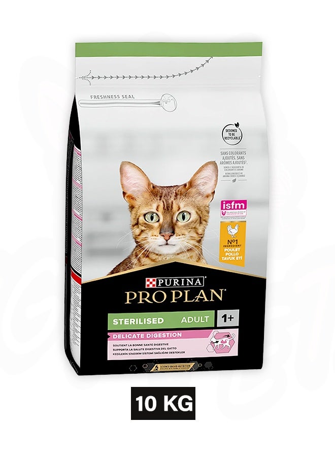 PURINA Pro Plan Delicate Digestion Sterilised Adult Chicken Cat Food - 10 KG - Image 1